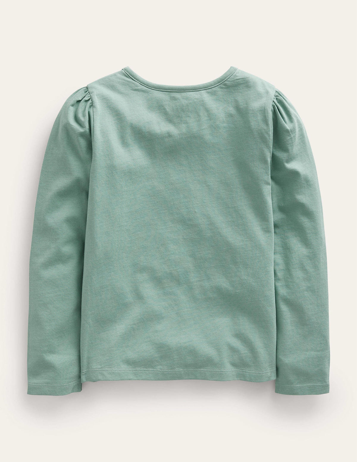 Appliqué Puff-Sleeve Top-Green Smoke Hedgehog