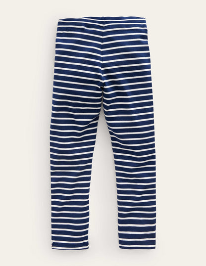 Appliqué Leggings-College Navy/Ivory Festive