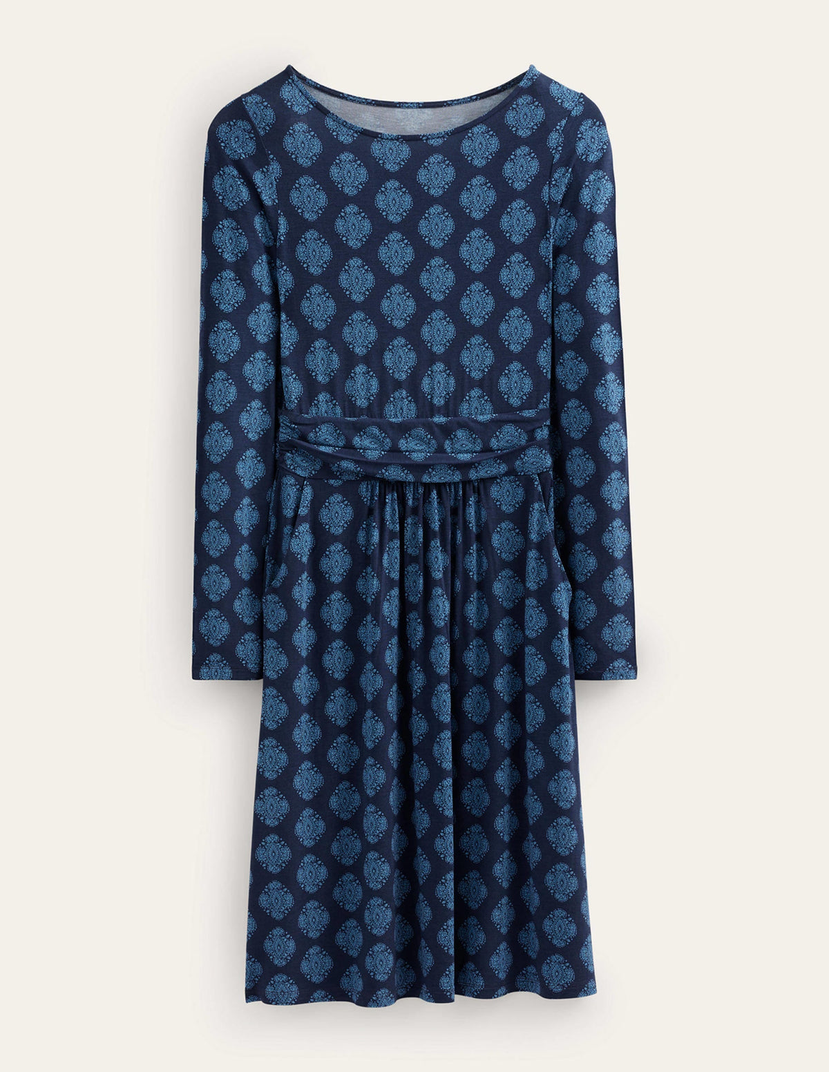 Abigail Jersey Dress-French Navy, Mosaic