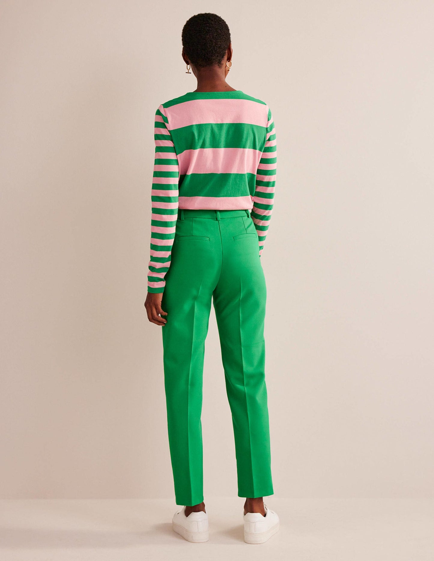 Bea Long Sleeve Breton-Pink, Green Hotch