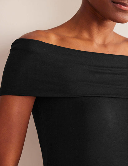 Bardot Jersey Midi Dress-Black