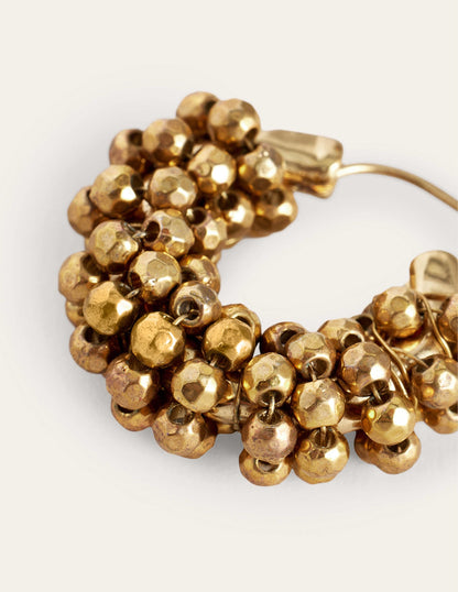 Beady Cluster Hoops-Gold