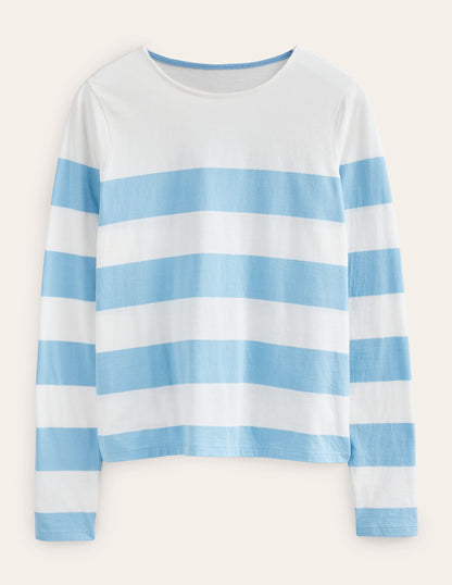 Bea Long Sleeve Breton-Linseed and Ivory Wide Stripe