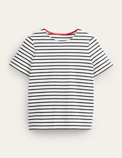 Bea Short Sleeve Breton-Ivory, Black