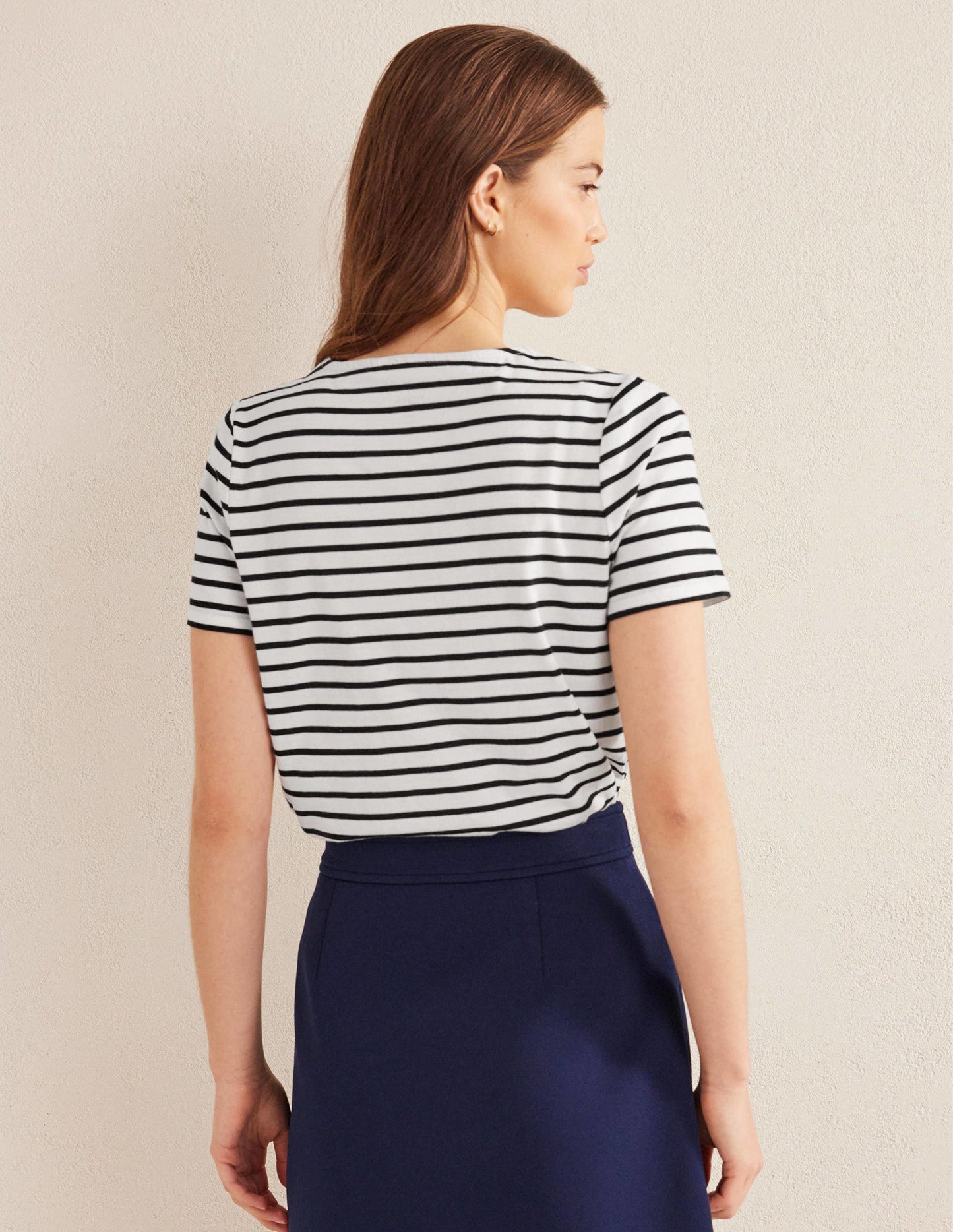 Bea Short Sleeve Breton-Ivory, Black
