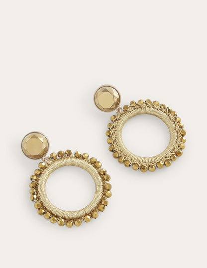 Beady Ring Earrings-Gold