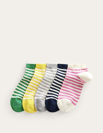 5 Pack Trainer Socks-Breton Stripe