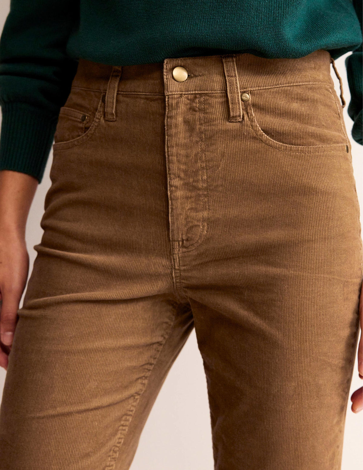 5 Pocket Cord Slim Jeans-Camel
