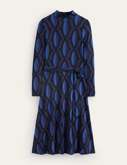 Alberta Jersey Midi Dress-Sapphire Blue, Geo Valley