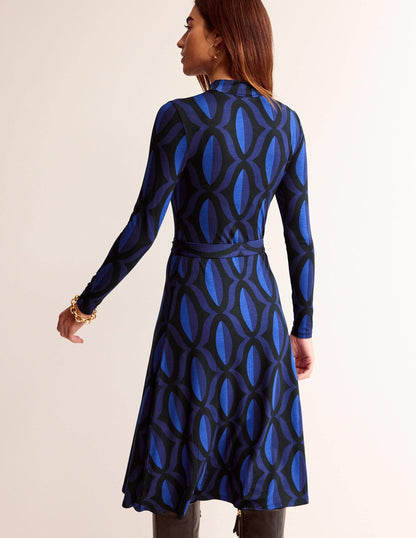 Alberta Jersey Midi Dress-Sapphire Blue, Geo Valley