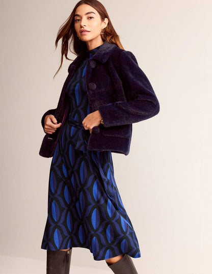 Alberta Jersey Midi Dress-Sapphire Blue, Geo Valley