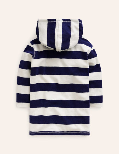 Appliqué Towelling Throw-on-College Navy/Ivory Turtle