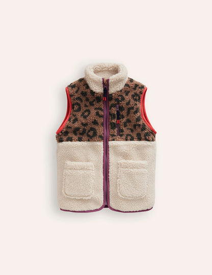 2-in-1 Borg Jacket-Leopard/ Aster Purple