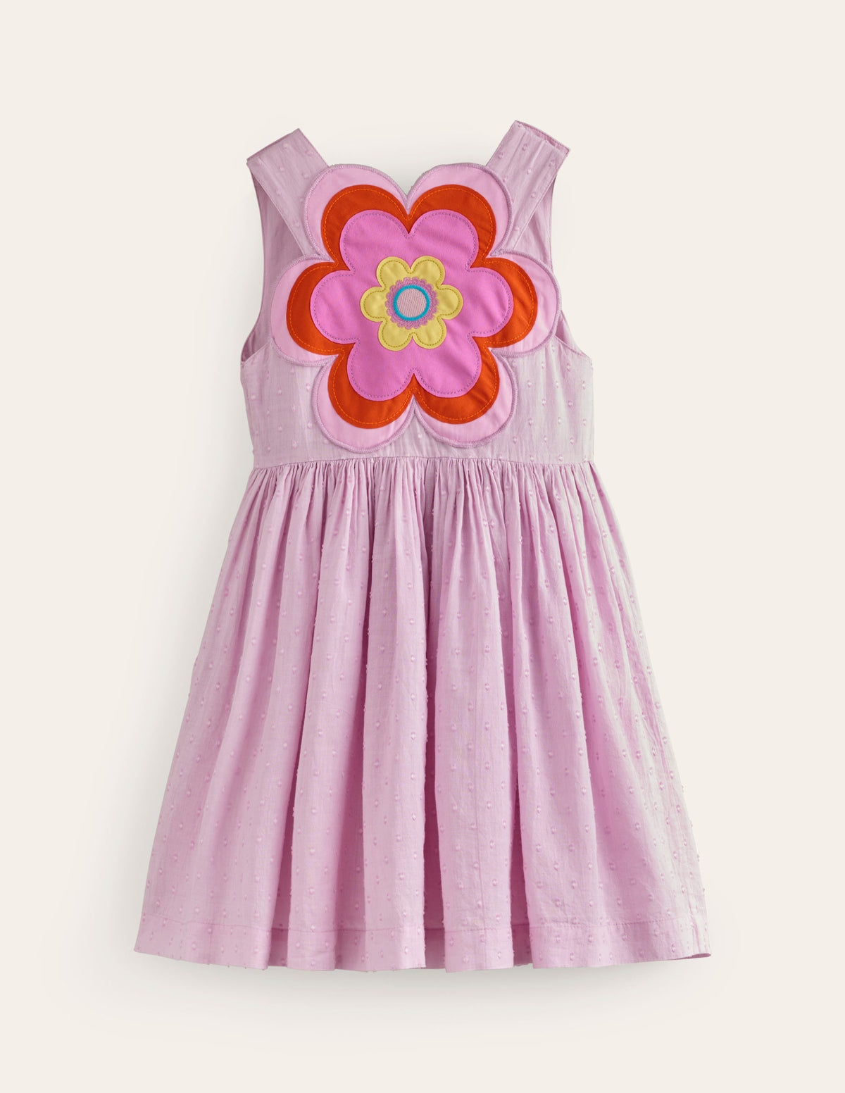 Appliqué Back Dress-Sugared Almond Pink Flower