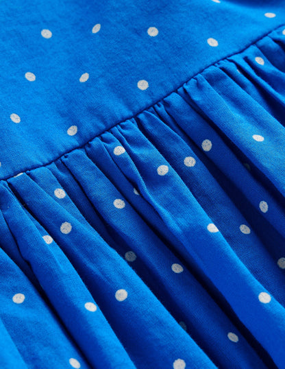 Appliqué Back Dress-Blue Rainbow