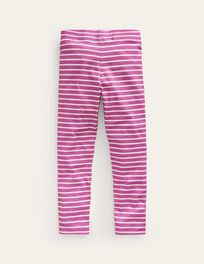 Appliqué Leggings-Strawberry Pink/Ivory Hearts