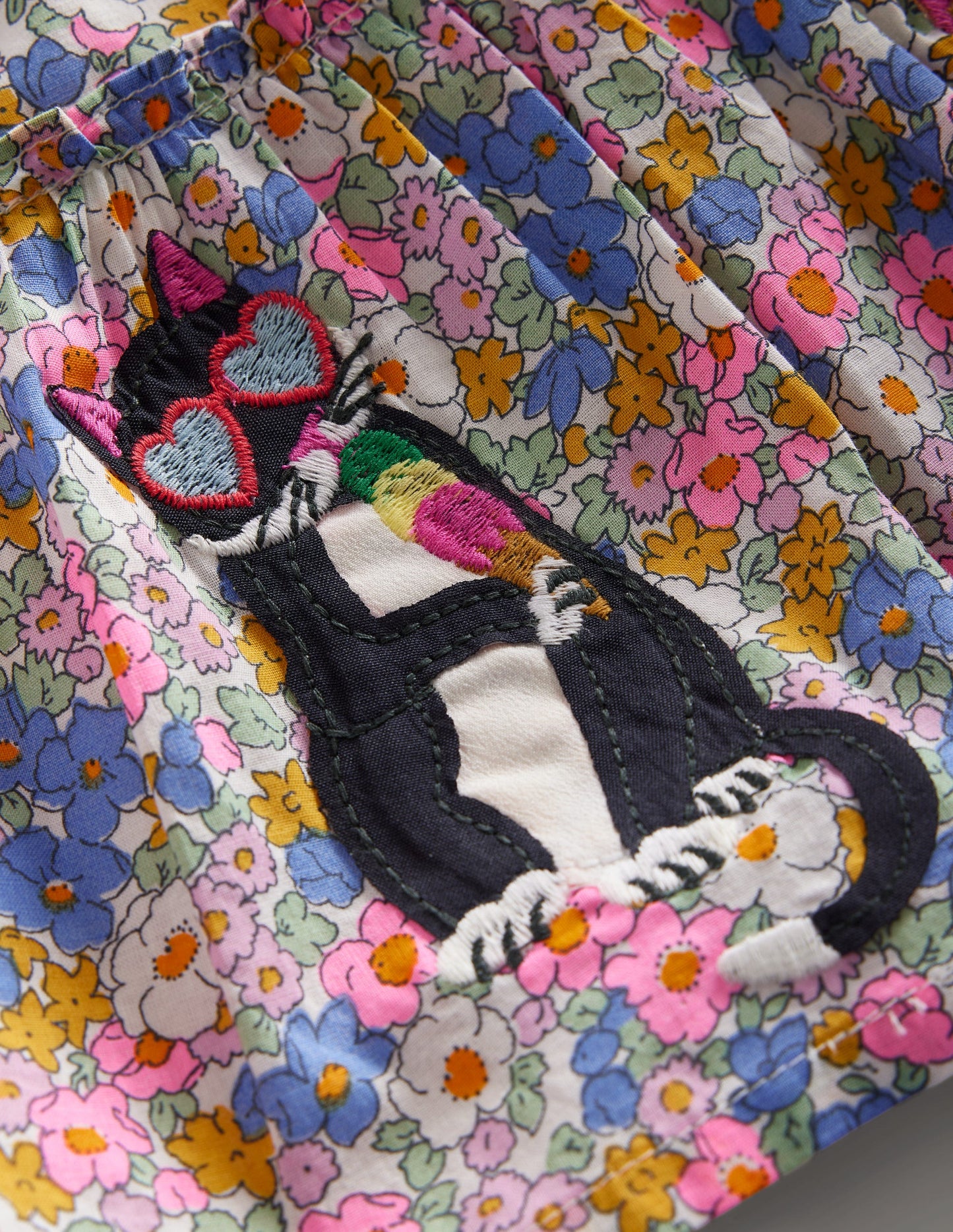 Appliqué Skirt-Festival Pink Nautical Cats