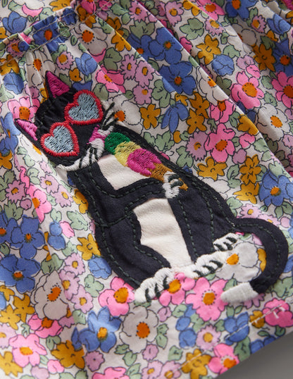 Appliqué Skirt-Festival Pink Nautical Cats