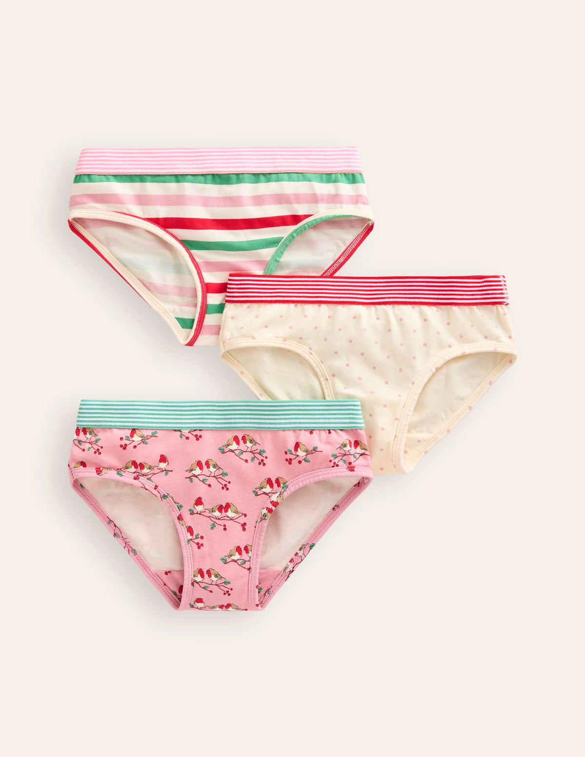 3-Pack Underwear-Pink Robins