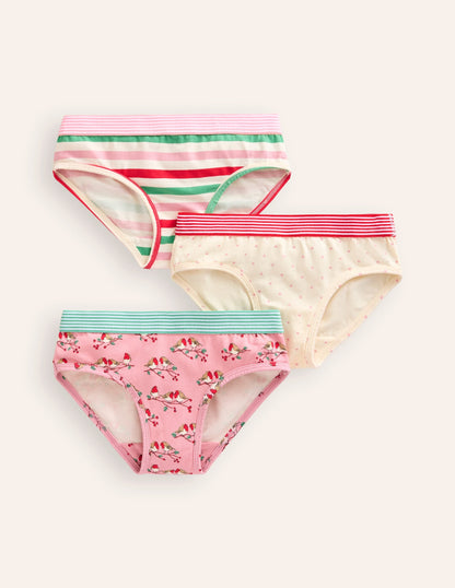 3-Pack Underwear-Pink Robins