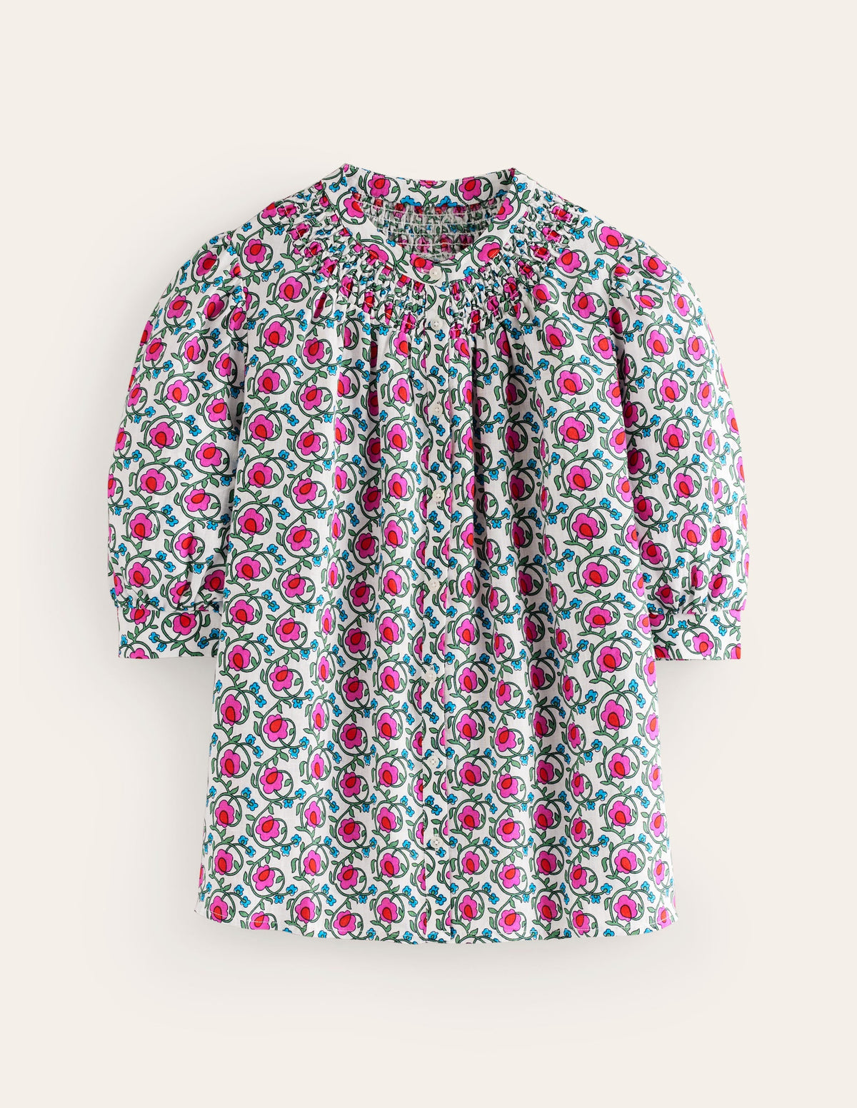 Ada Linen Top-Pop Pansy, Foliage Terrace