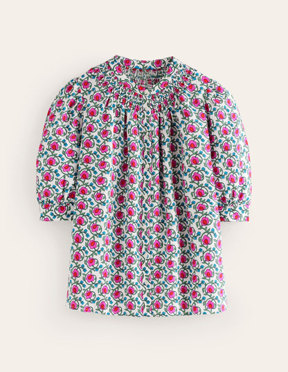 Ada Linen Top-Pop Pansy, Foliage Terrace