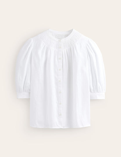Ada Linen Top-White