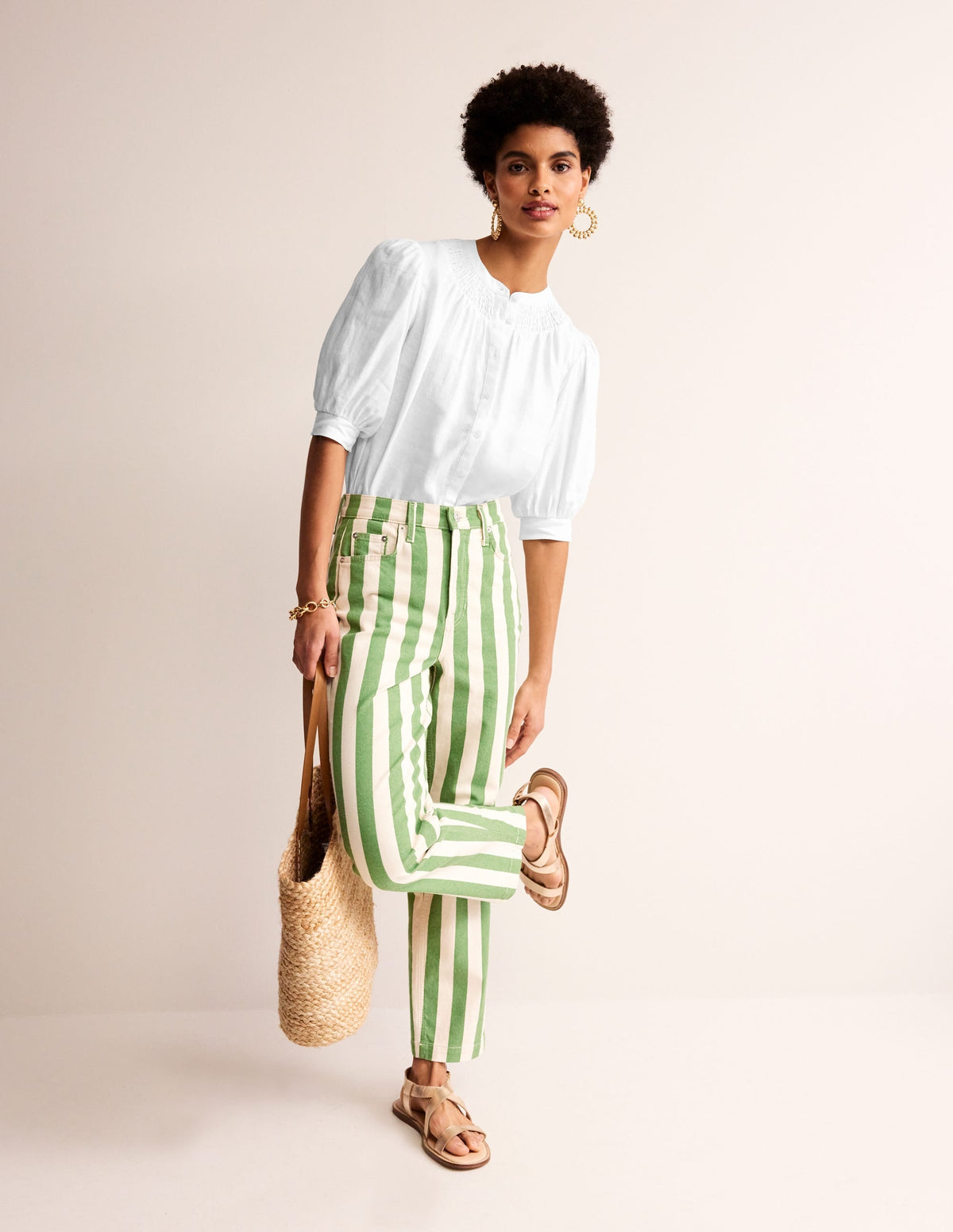 Ada Linen Top-White