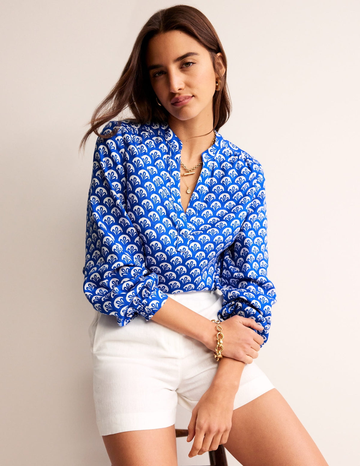 Alice Linen Top-Surf the Web, Foliage Geo