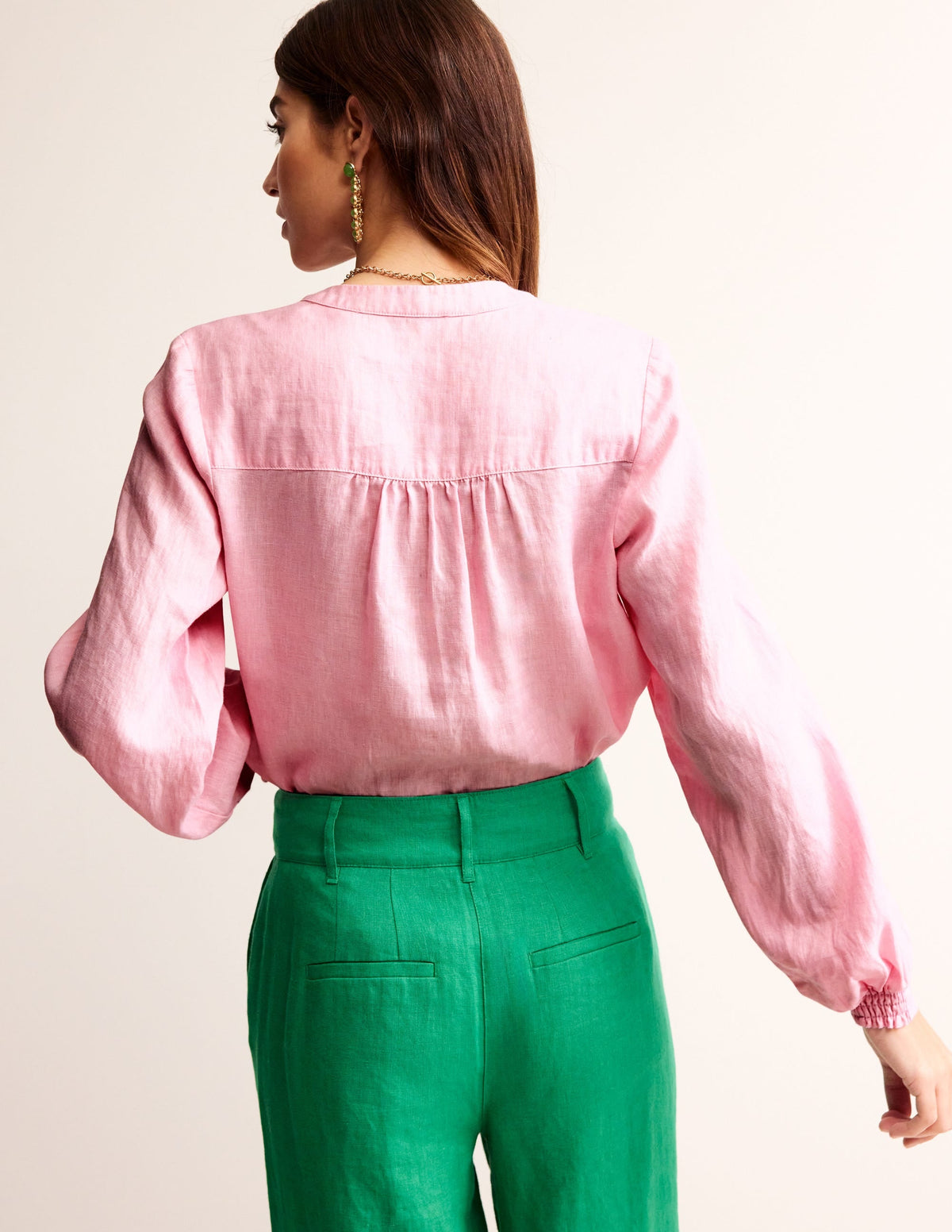 Alice Linen Top-Orchid Pink