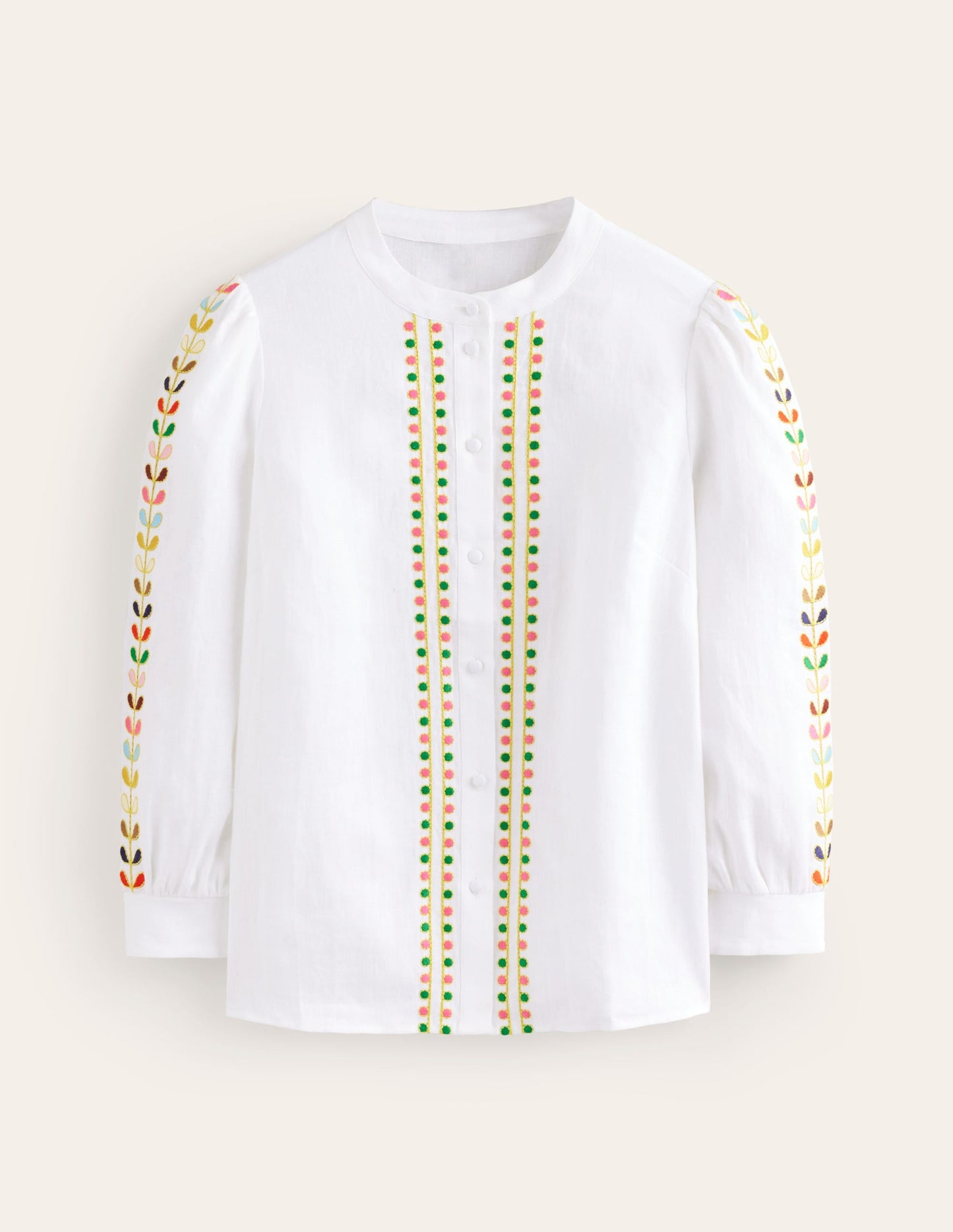 Ava Embroidered Top-White