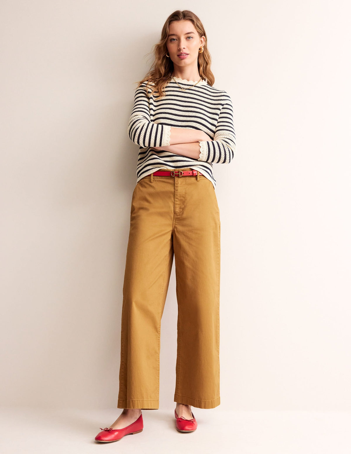 Barnsbury Crop Chino Pants-Bronze Brown