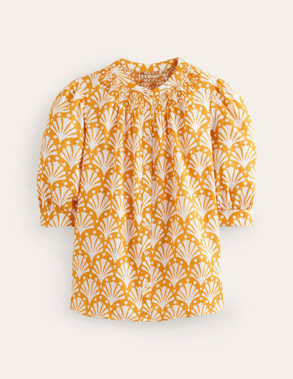 Ada Linen Top-Artisan Gold, Shells