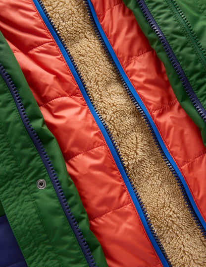4-in-1 Waterproof Coat-Blue/Green Colourblock