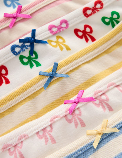 7-Pack Underwear-Multi Bow/Stripe