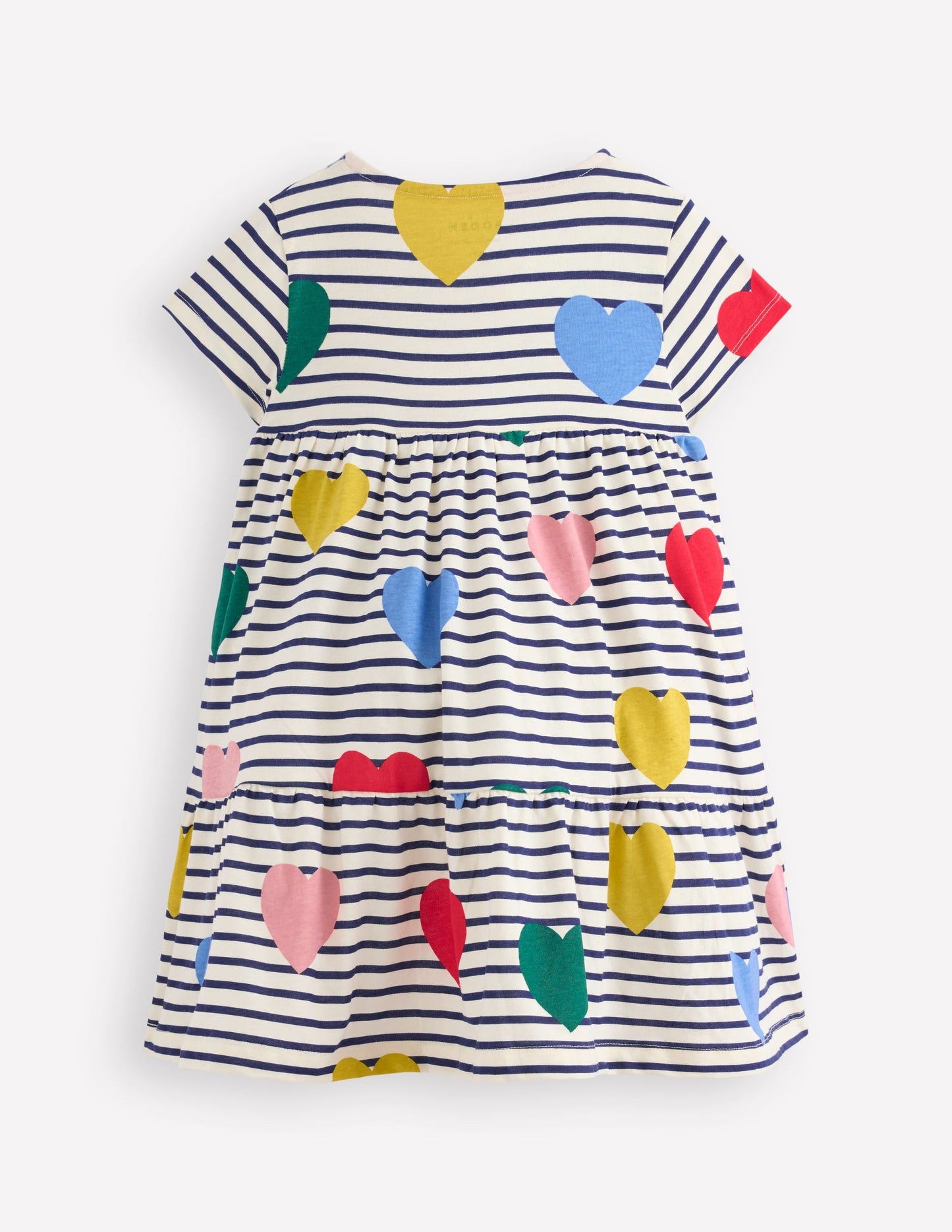 Ariel Twirly Jersey Dress-Multi Heart Stripe