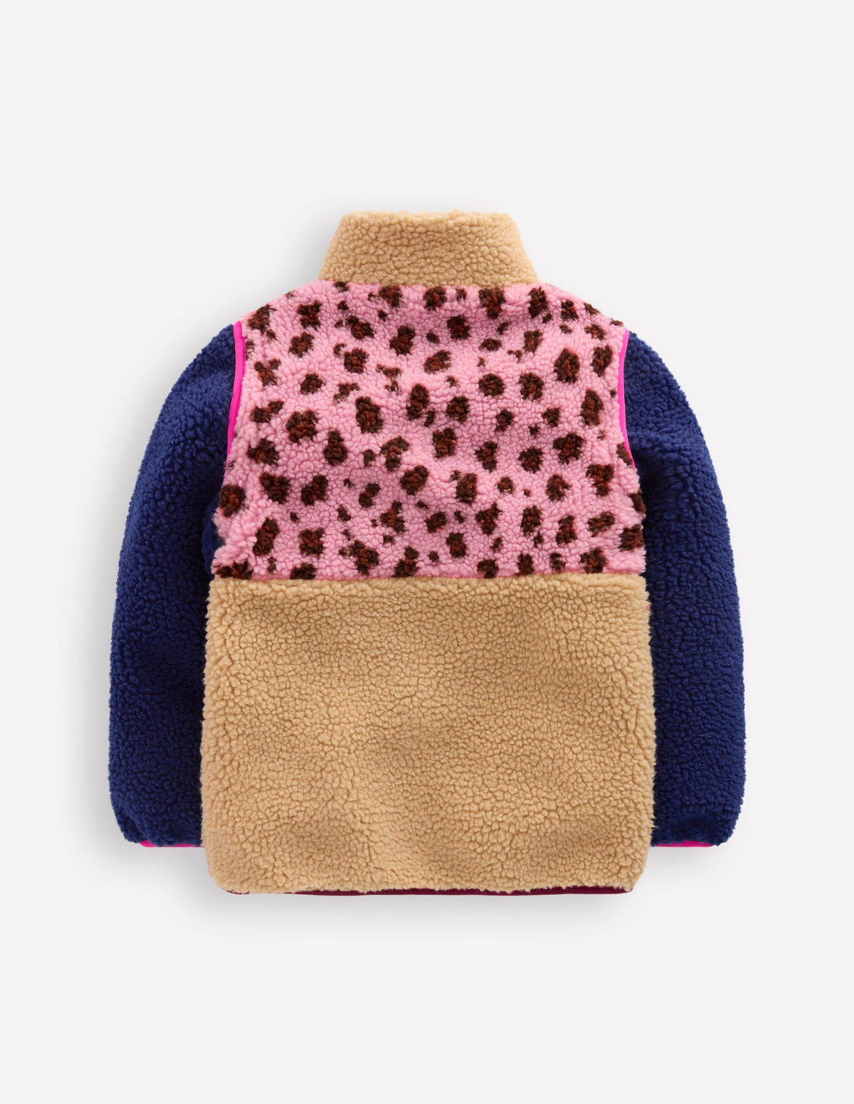 2-in-1 Borg Jacket-Pink Leopard