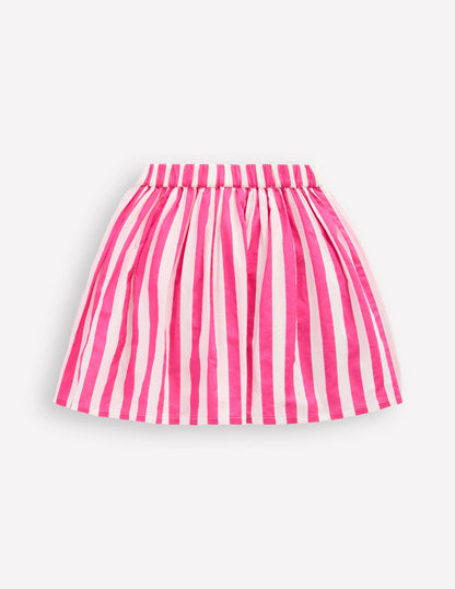 Appliqué Skirt-Fruit Pink Stripe