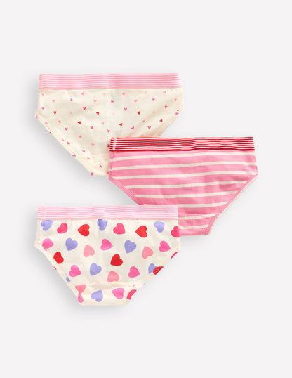 3-Pack Underwear-Stripe/Heart/Plain