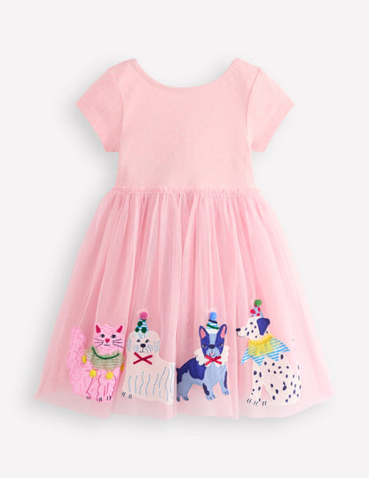 Ami Applique Tulle Dress-Chalk Pink Circus Pets