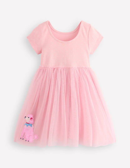 Ami Applique Tulle Dress-Chalk Pink Circus Pets