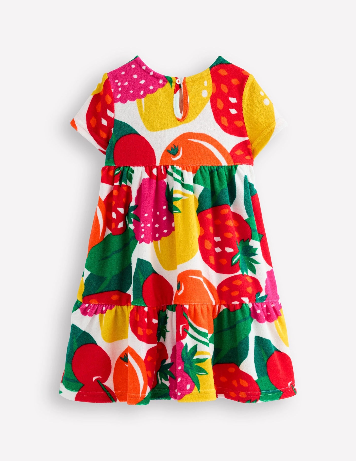 Ariel Twirly Towelling Dress-Multi Giant Fruit