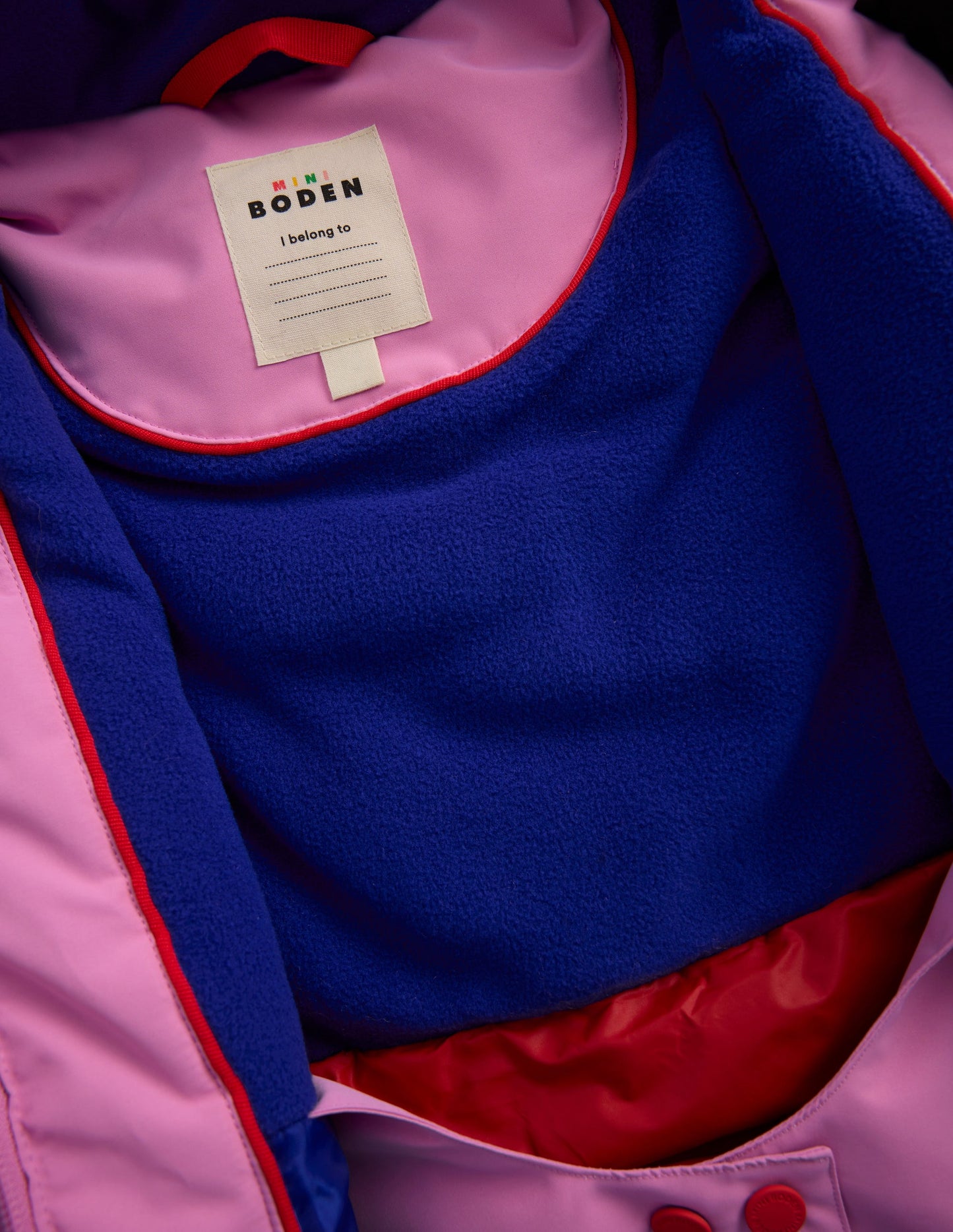 All-weather Waterproof Coat-Pink Metallic Colourblock