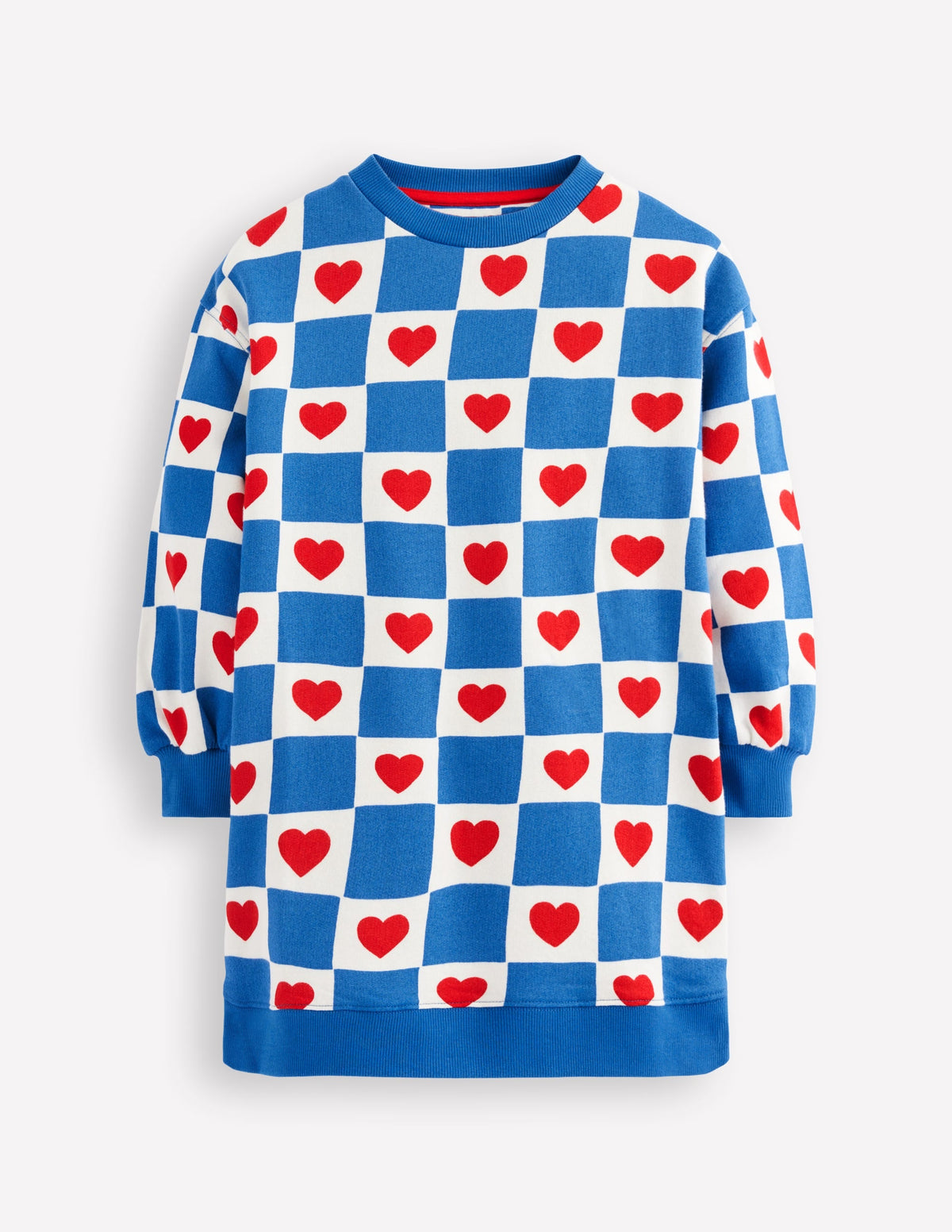 Ami Relaxed Sweatshirt Dress-Blue Heart Stamp