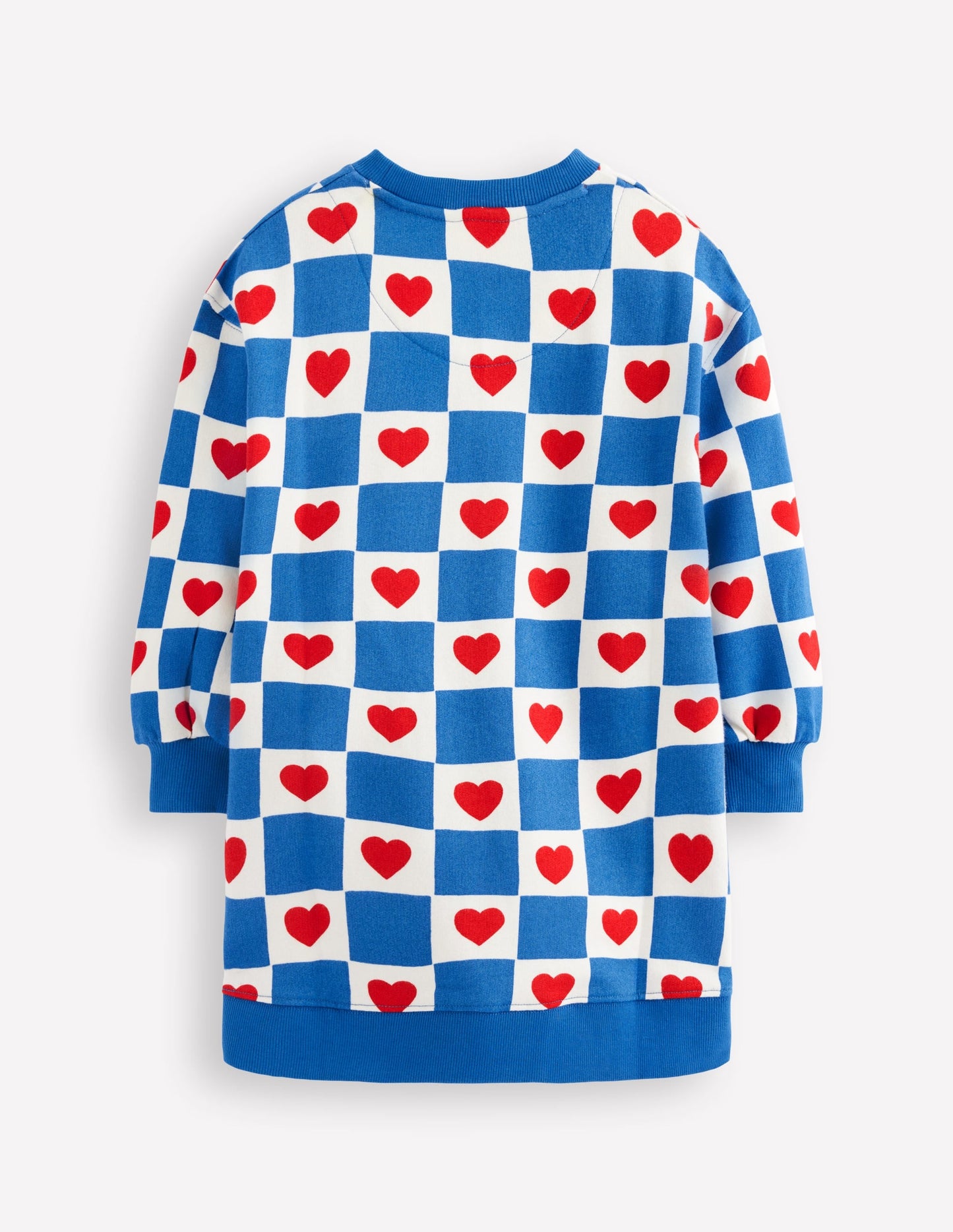 Ami Relaxed Sweatshirt Dress-Blue Heart Stamp