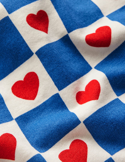 Ami Relaxed Sweatshirt Dress-Blue Heart Stamp