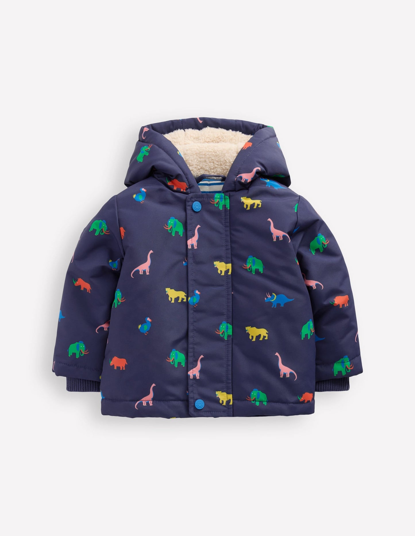 3-in-1 Shower Resistant Coat-Navy Prehistoric Print
