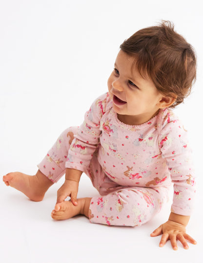 3-pack Pointelle Leggings-Pink Love Bunnies