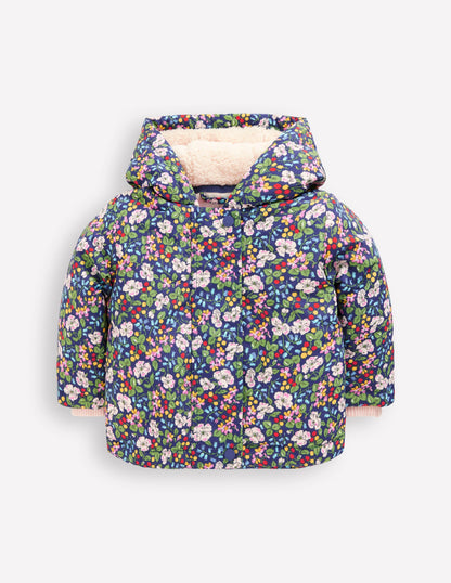 3-in-1 Shower Resistant Coat-Twilight Berry Floral