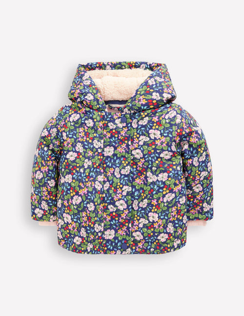 3-in-1 Shower Resistant Coat-Twilight Berry Floral
